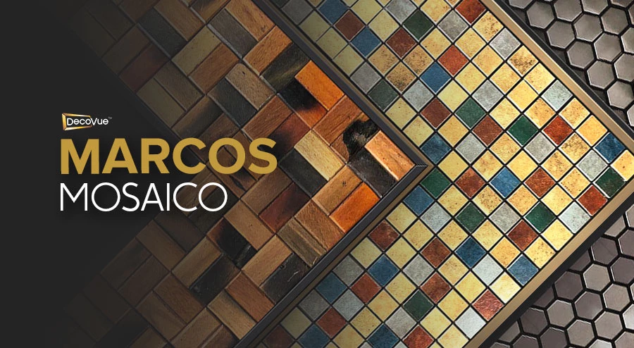 Marcos mosaico con un fondo colorido.