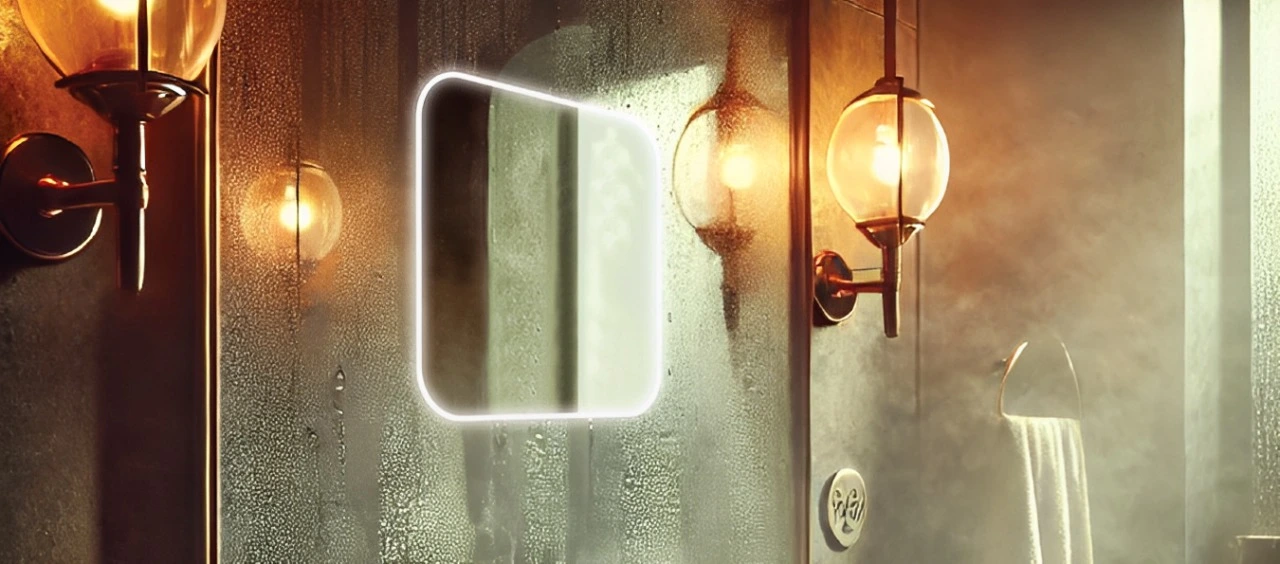Modern bathroom with a mirror framed by bulbs, providing ample light in Ajman.