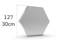 A mirror that has a hexagon form and dimensions from Al Ain.