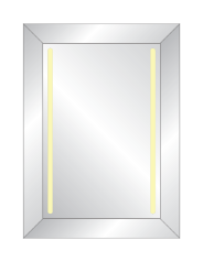 Tiny of a lighted rectangular mirror from Kuwait.