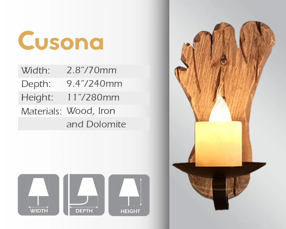 Sharjah dolomite, iron, and wood make up the breadth, depth, and height of the Cusona mirror light.