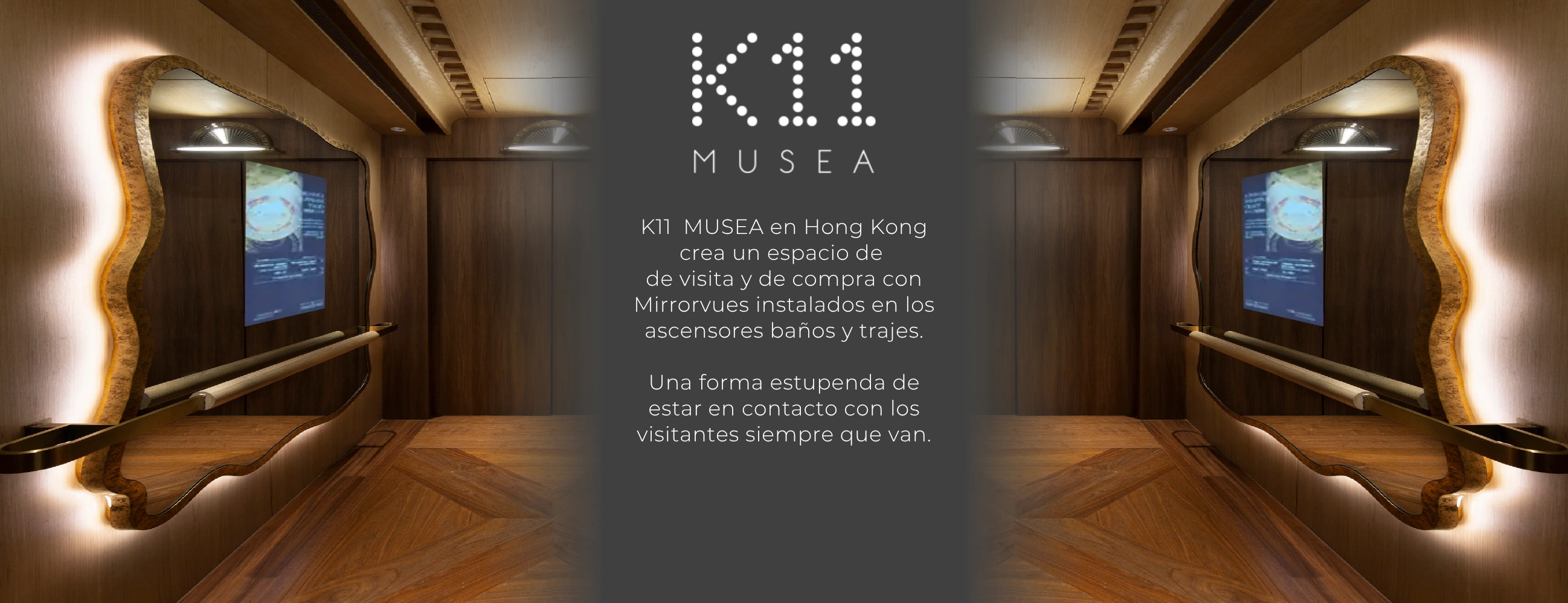 Espejos TV en los baños de K11 MUSEA mostrando publicidad digital para mejorar la experiencia de los visitantes.